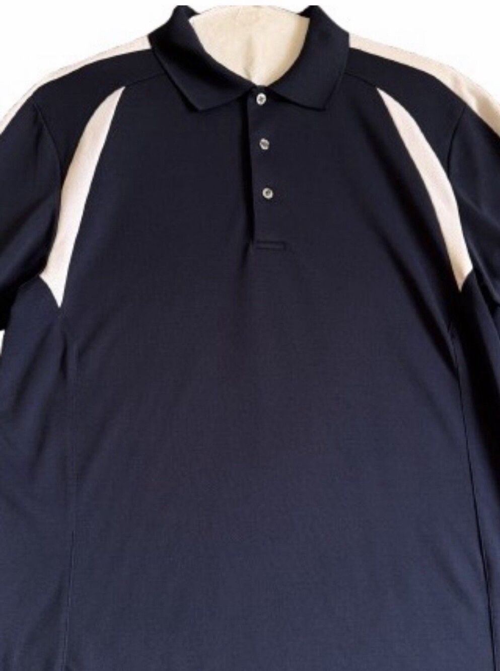 PGA Tour Airflux Polo Shirt Mens L Navy White Golf Athletic Performance